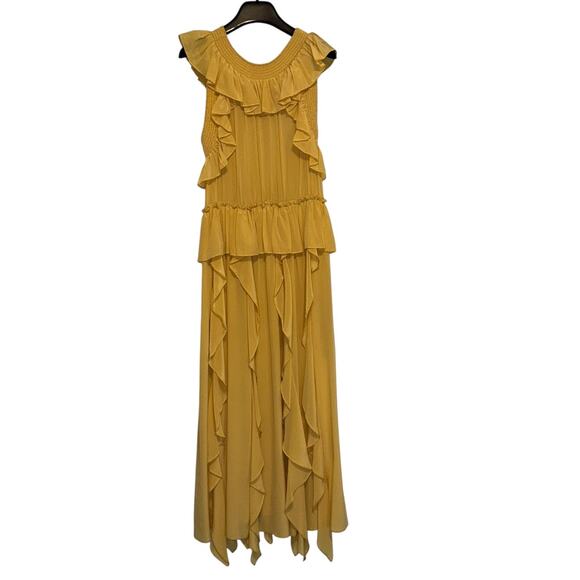 Ulla Johnson Dune Violeta Mustard Yellow Silk Maxi Dress Size 6 - Picture 2 of 13